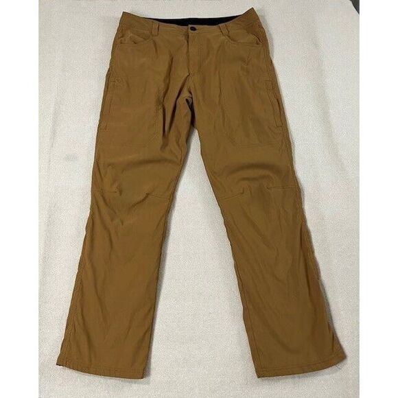Orvis Men's Fleece Lined Pant Stretch Nylon 36x32‎ Brown Good - Picture 1 of 12